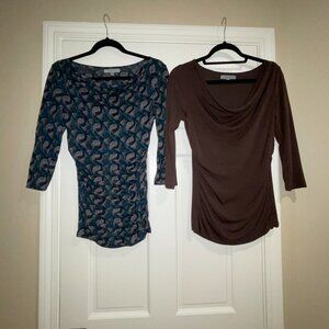 New Without Tags - 2 Nordstrom Classiques Entier Fitted and Ruched Tops - Small